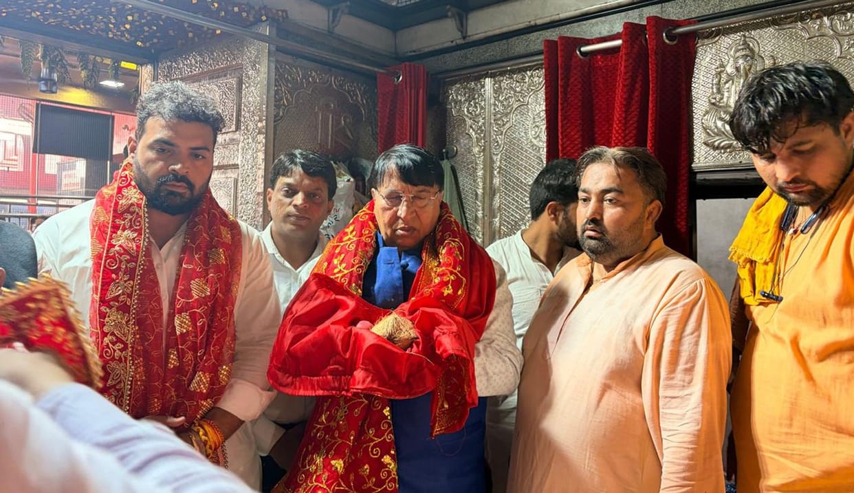 Rajya Sabha member performed puja at Mata Bhramari Shaktipeeth