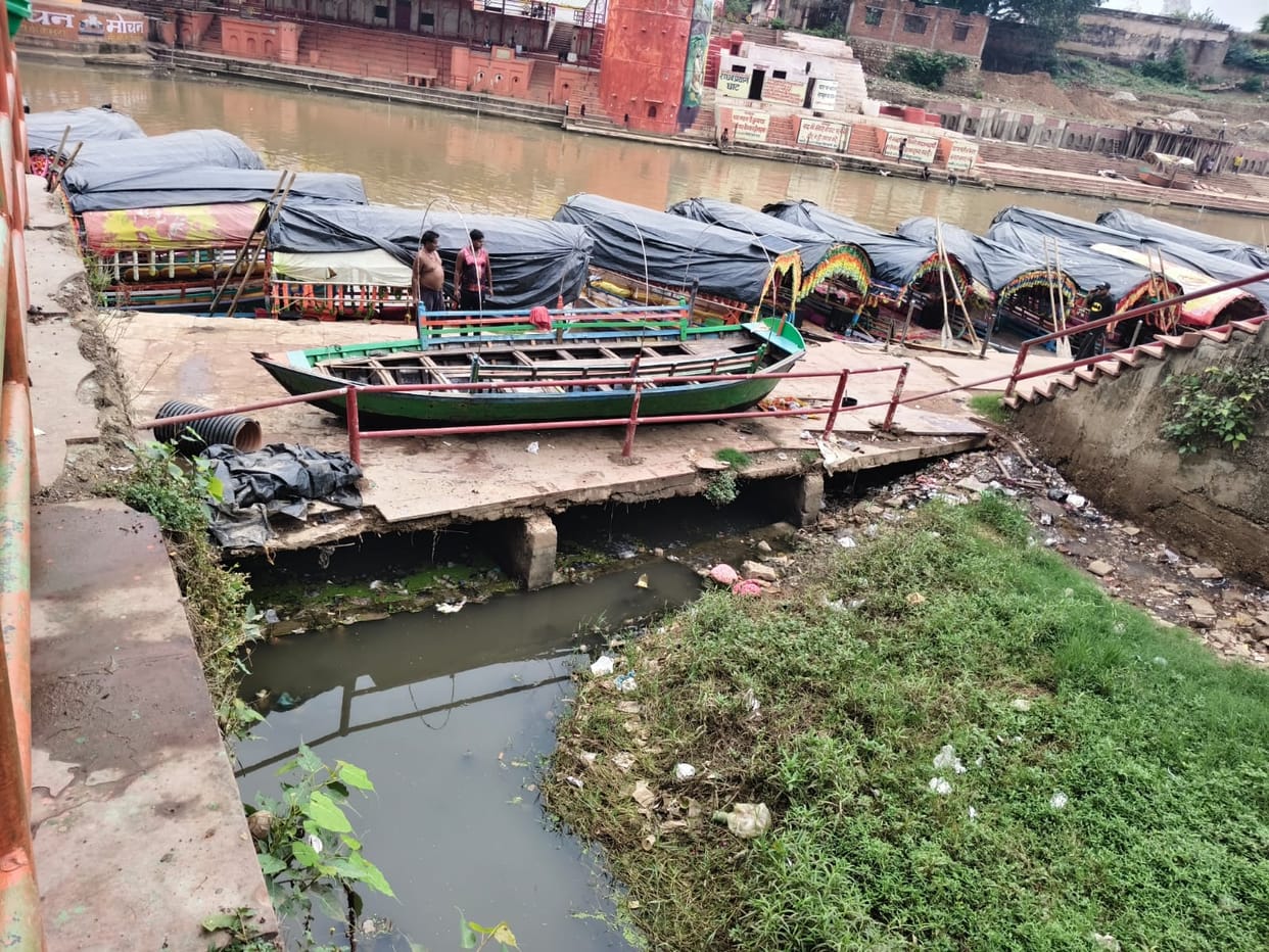 Sewage drains have started discharging into the Mandakini again amidst the rain.