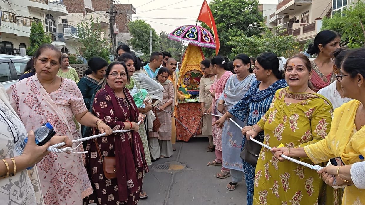 Lord Jagannath's Rath Yatra taken out amidst devotional songs and hymns.