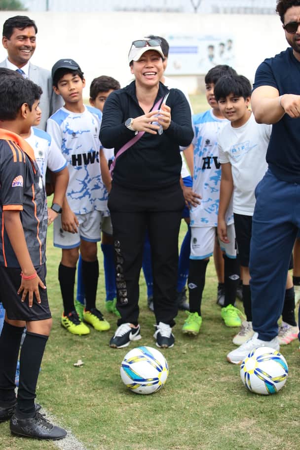 Mary Kom kicks off the Blue Cubs Football League.
