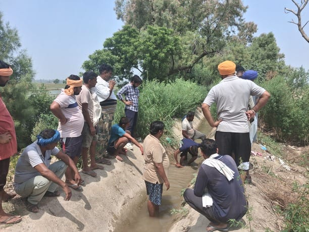 Farmers protest over paddy irrigation crisis, water reaches the tail of Muana sub-minor
