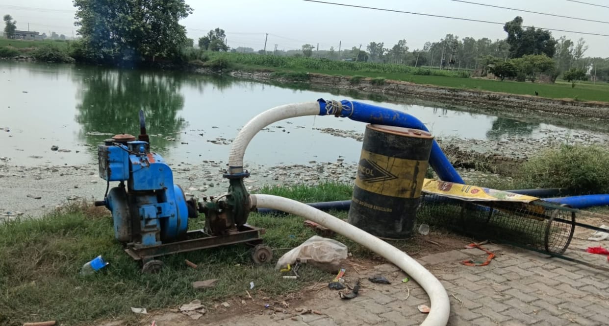 Villagers grapple with pond water; Panchayat takes charge of drainage efforts