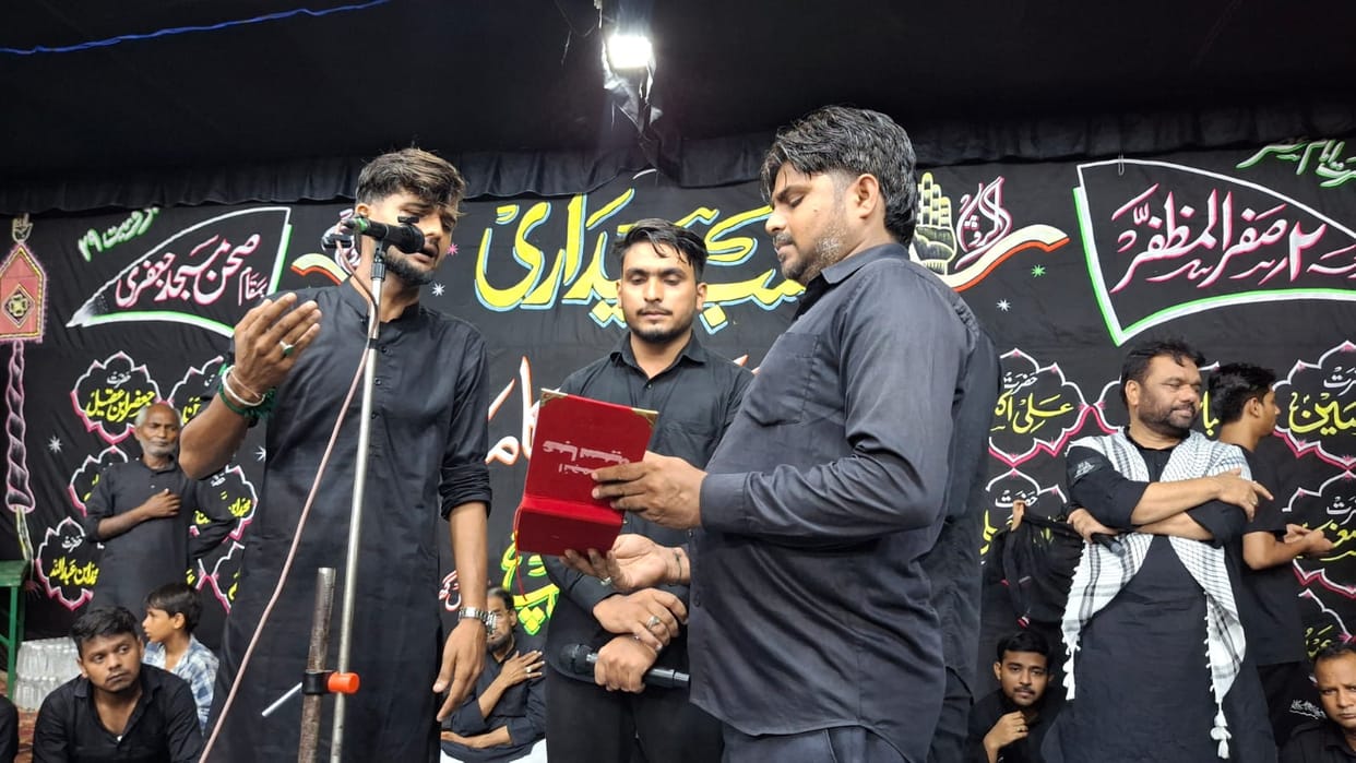 Anjumans performed Nauha-khwani in memory of the martyr Hazrat Ali Akbar.
