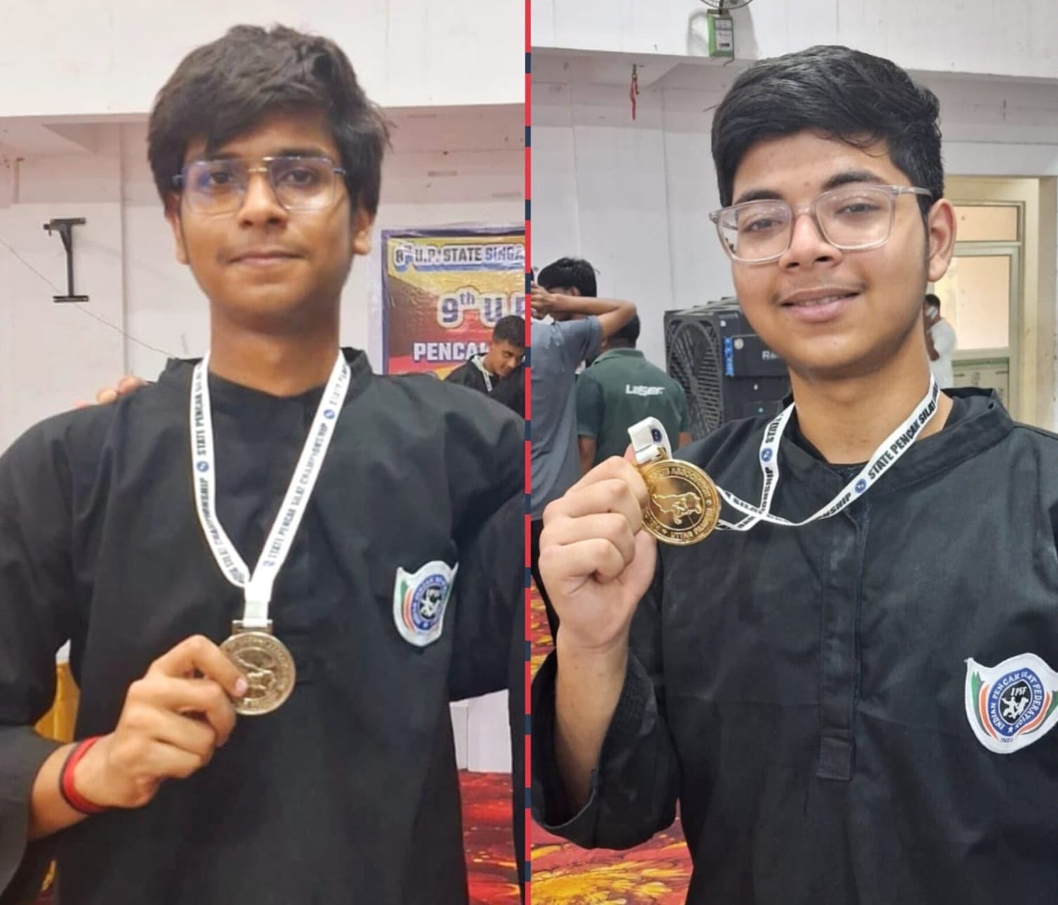 जीडी ग्लोबल स्कूल के छात्र राष्ट्रीय पेंचक सिलाट प्रतियोगिता में प्राप्त मेडल दिखाते हुए। श्रोत