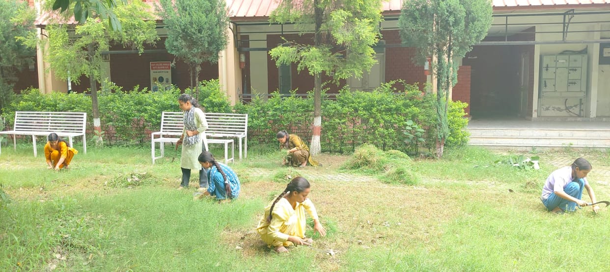 Volunteers spruced up the Jukhala College campus.