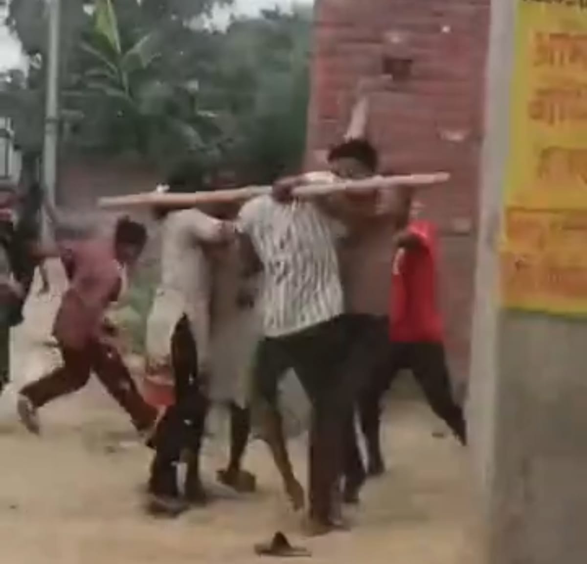 Clash involving sticks and clubs between two groups over the installation of a solar light pole leaves 10 injured.