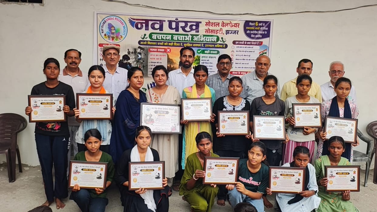 Sewing training certificates were awarded to the girls.