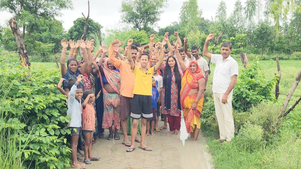 Villagers staged a protest for a road