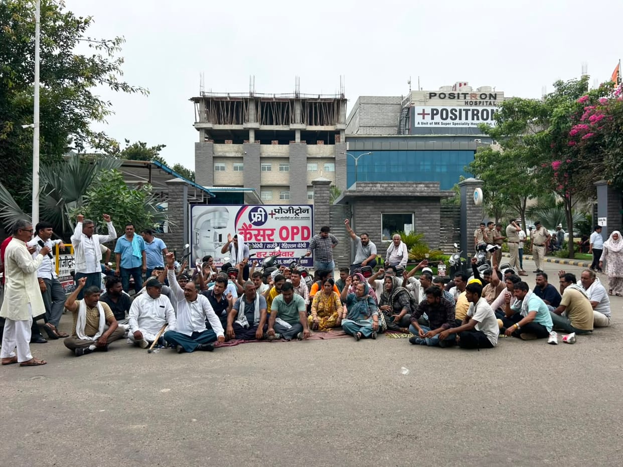 The patient's relatives and electricity department employees staged a protest outside the hospital for eight hours.