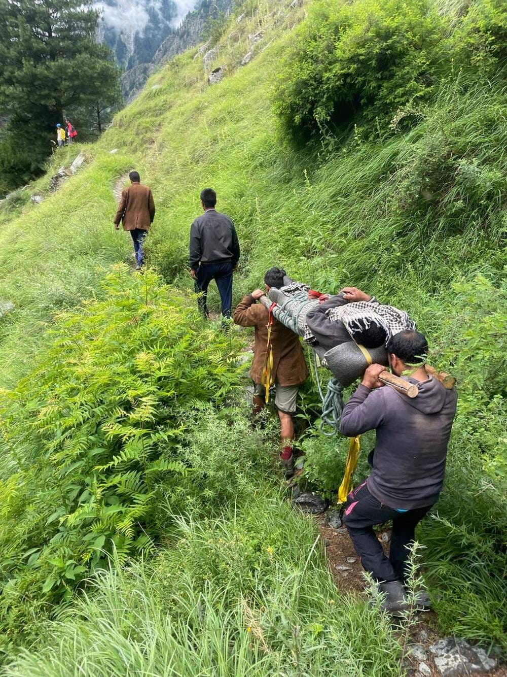 Sick shepherd rescued in Bara Bhangal.