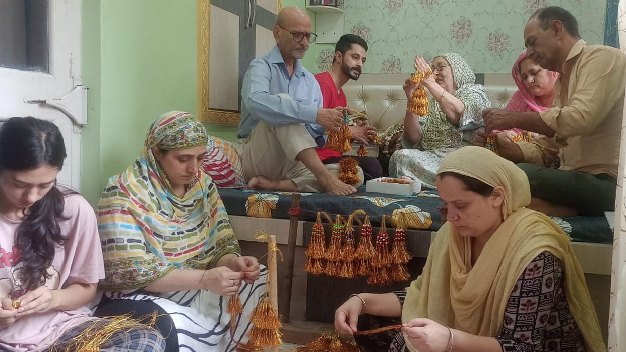 The Mirza family is busy crafting 'Minjars' in preparation for the Minjar Fair.