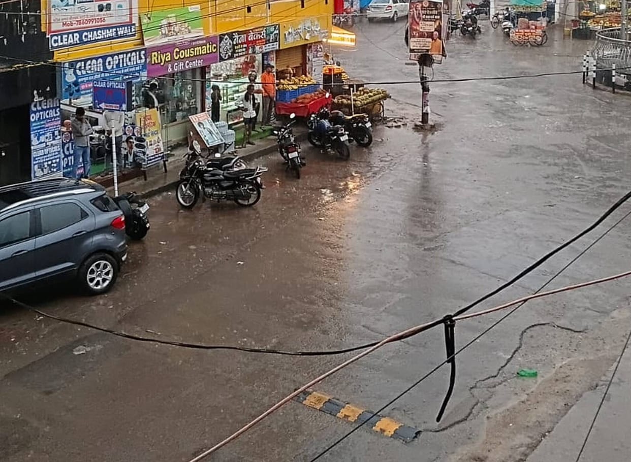 The drizzle brings pleasant weather, relief from the heat and humidity.