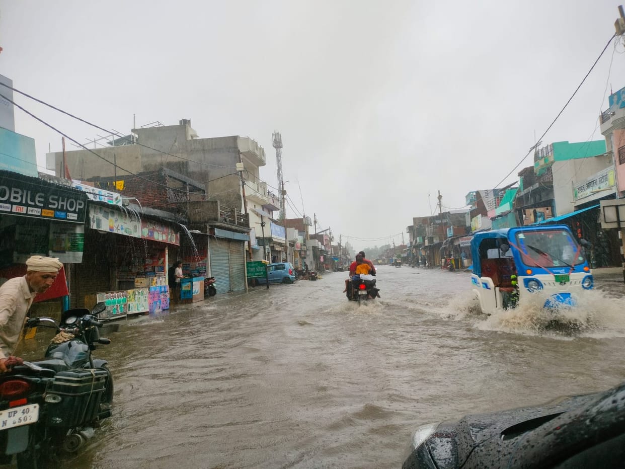 Roads turn into ponds; the reality of development exposed.