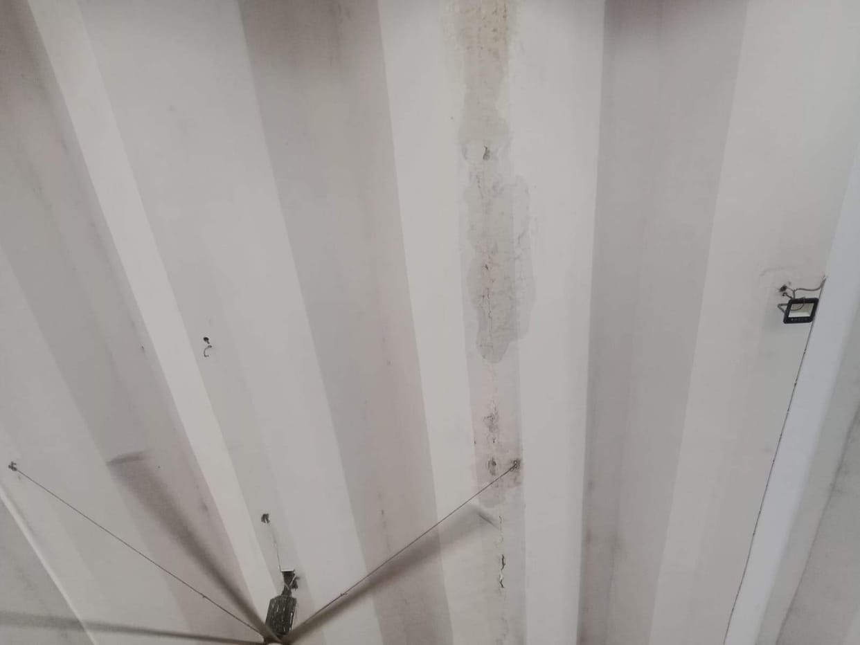 Despite claims of being a world-class station, water is leaking from eight spots across the platforms and buildings.