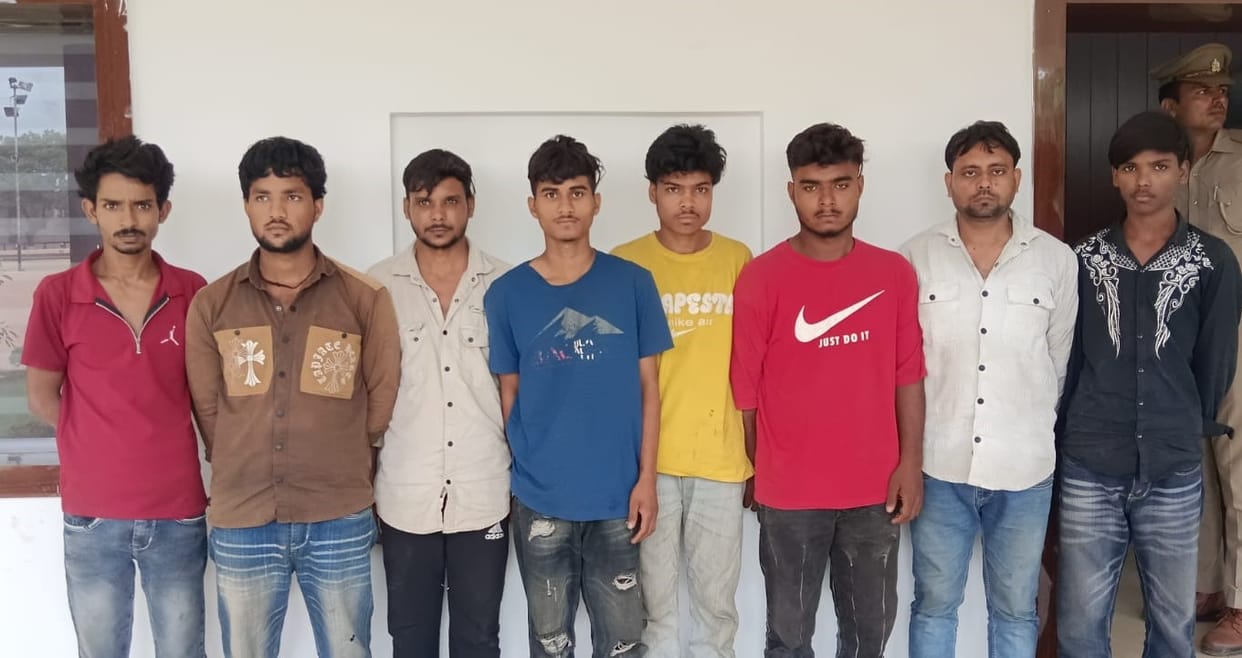 Eight members of a gang involved in thefts at temples, houses, and tubewells arrested.