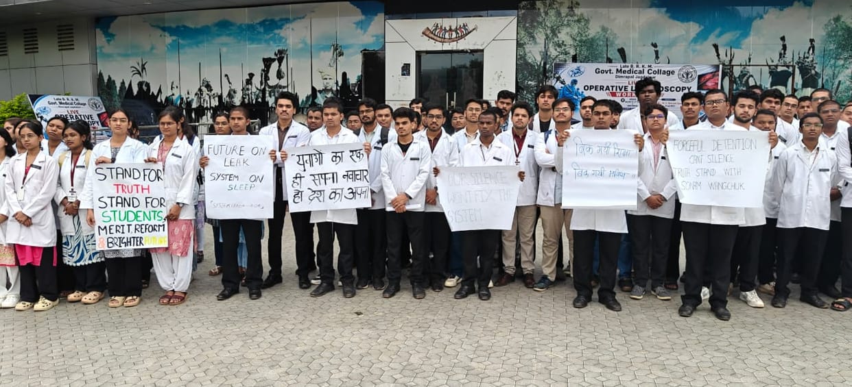 Junior Doctors Association protested over NEET exam leak case