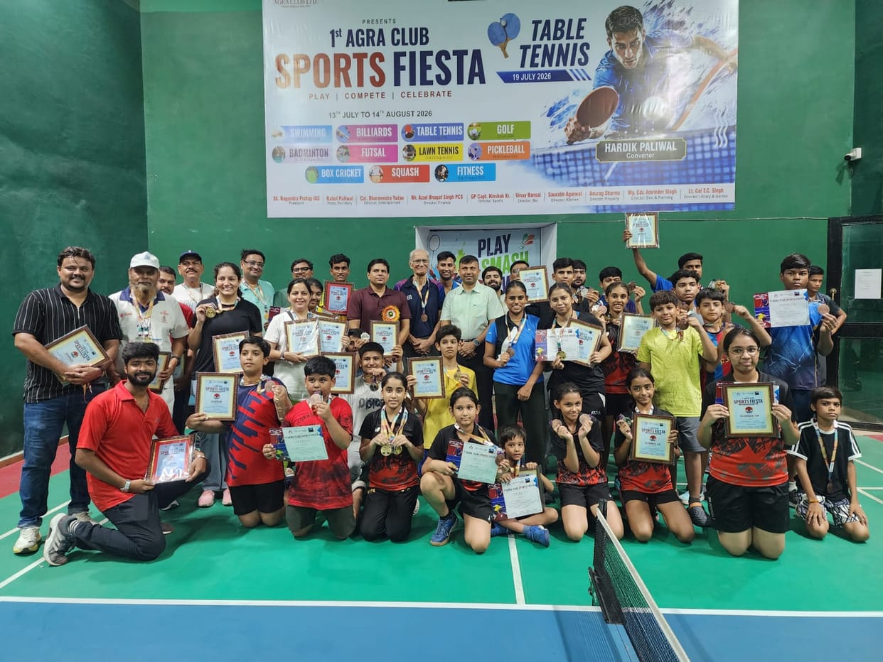 Winners of the Sports Fiesta Table Tennis Tournament received prizes.