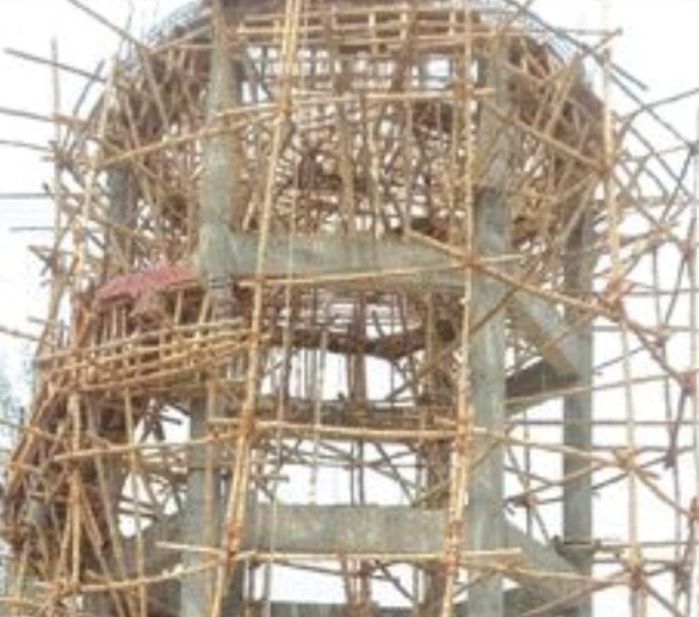 Construction of the overhead tank has been stalled for a year and a half.