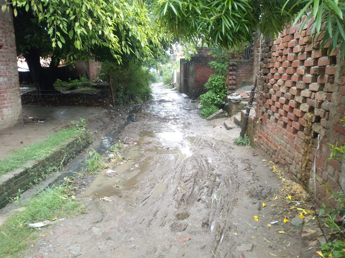 Waterlogging turns public path into a quagmire in Devkali; residents facing trouble.