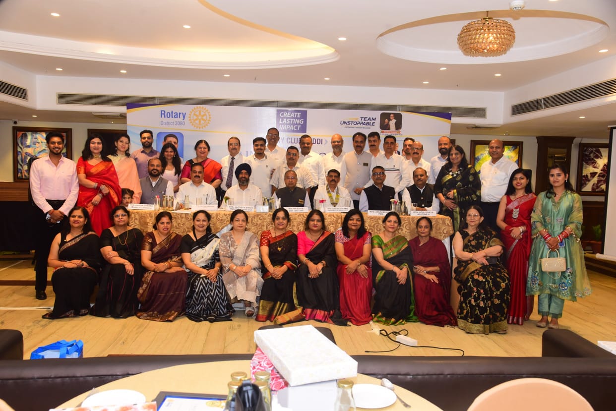 Sanjeev Verma sworn in as President of Rotary Club Baddi.