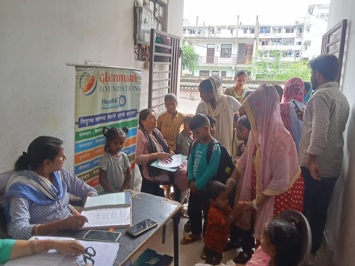 75 people were examined in the health camp.