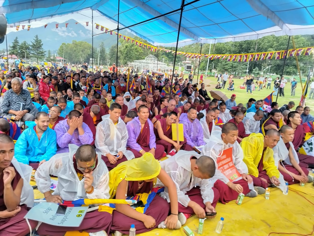 Tibetan community holds rally against China's new law.