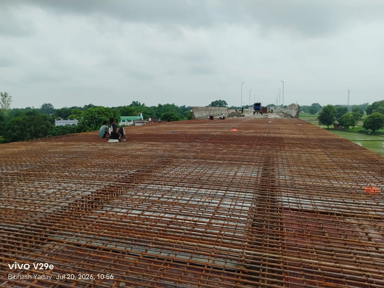 Janghai Flyover: Shuttering work complete; slab casting to take place on July 22.