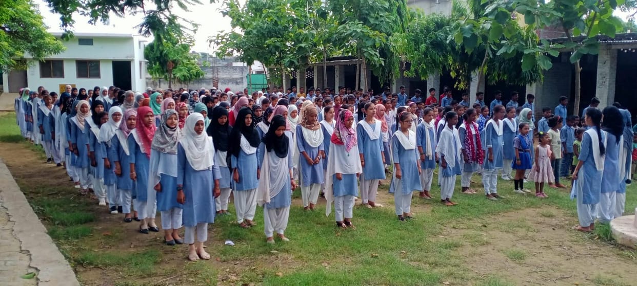 It's the PT period... but instead of the field, the exercises are being conducted in the veranda.