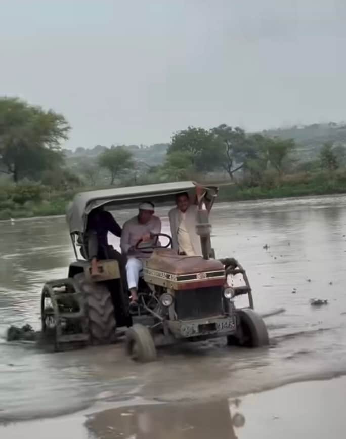 Jitu Patwari entered the fields amid the by-election campaign, drove a tractor with farmers to prepare for