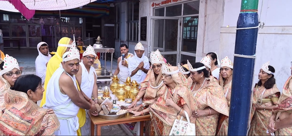 Ashadh Ashtanhika Mahotsav began with the flag-hoisting ceremony.