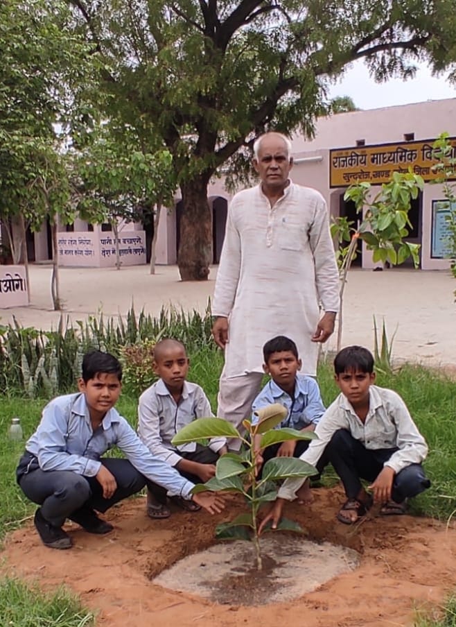 Tree plantation carried out at Sundaroj School.