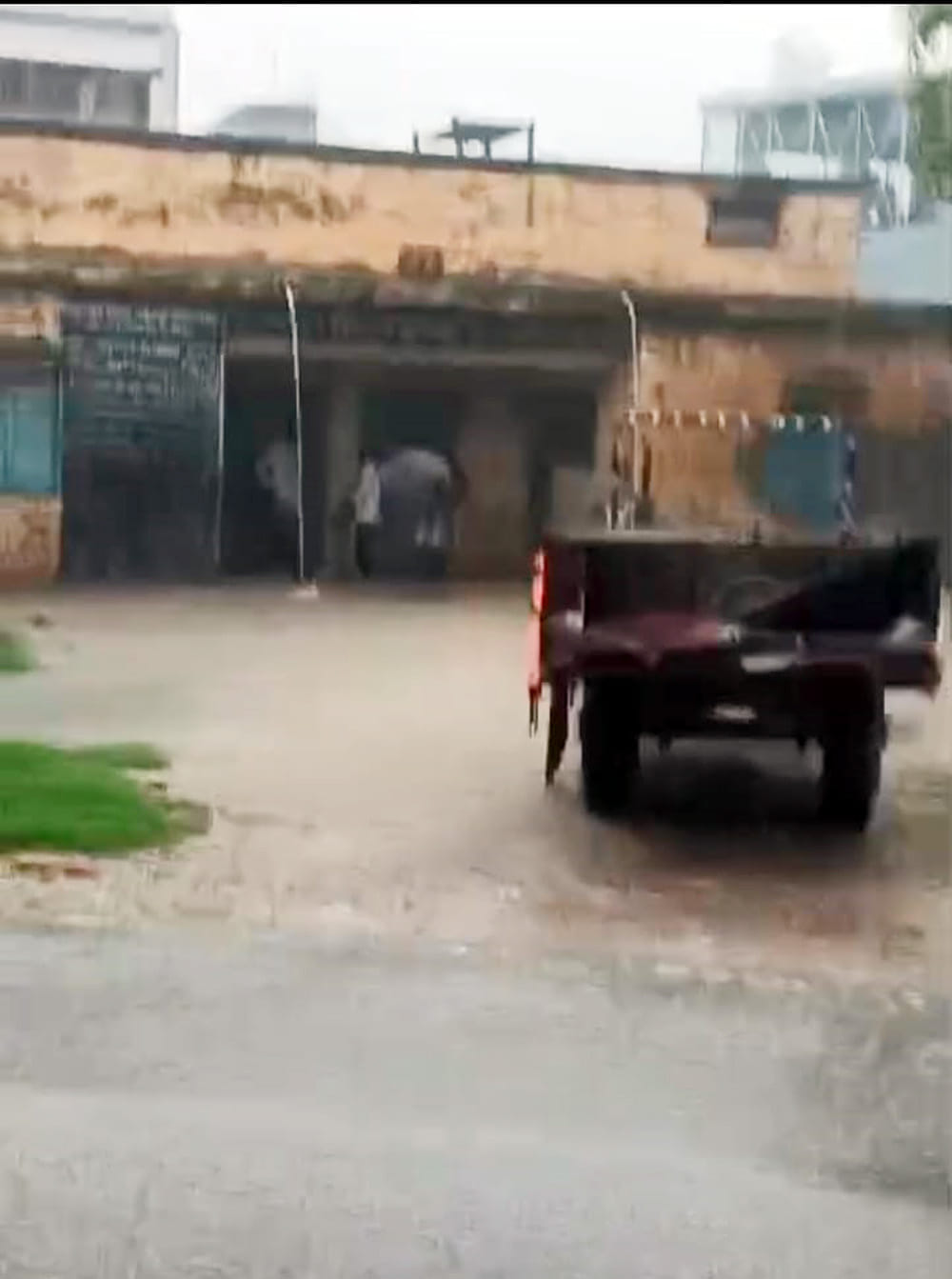 Rain exposes the poor drainage system in Bilsi; water accumulates on the roads.