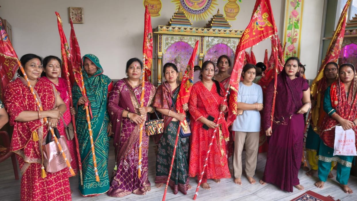 A 'Nishan Yatra' was taken out to the Maa Chamunda Devi temple on the ninth day of Gupt Navratri.