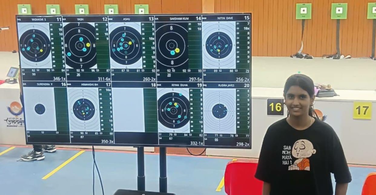 Shooter Himanshi secured a spot in the Nationals by scoring 350 points in the pre-nationals.