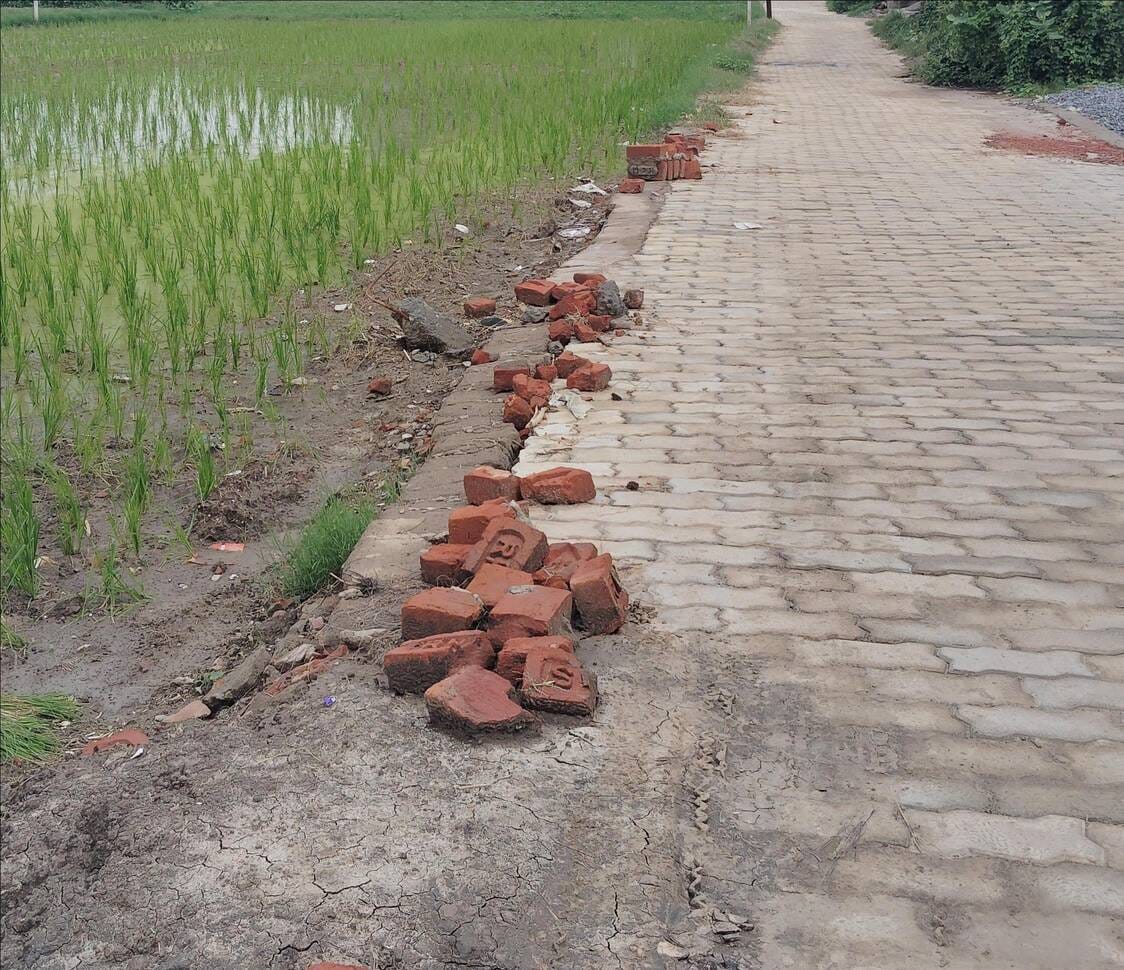 Interlocking road started coming apart just four months after construction.
