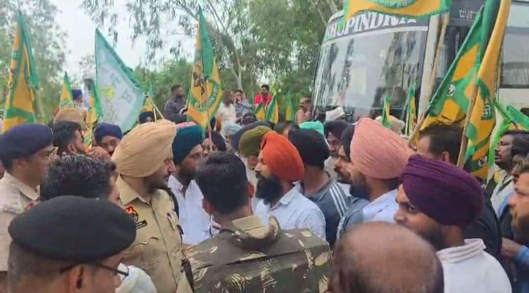 Farmers marching towards Delhi were stopped using three-layer barricading and dumpers.