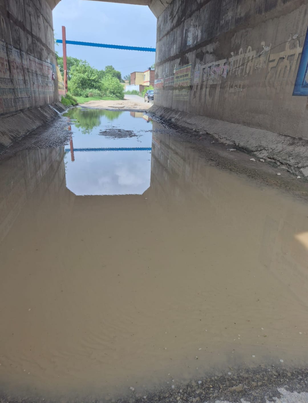 Waterlogging in Chaprala underbridge on Uruwa-Meja road