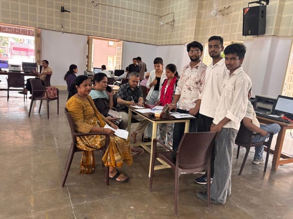 On the first day, 84 students enrolled at RKSD College and 18 at the Government College.