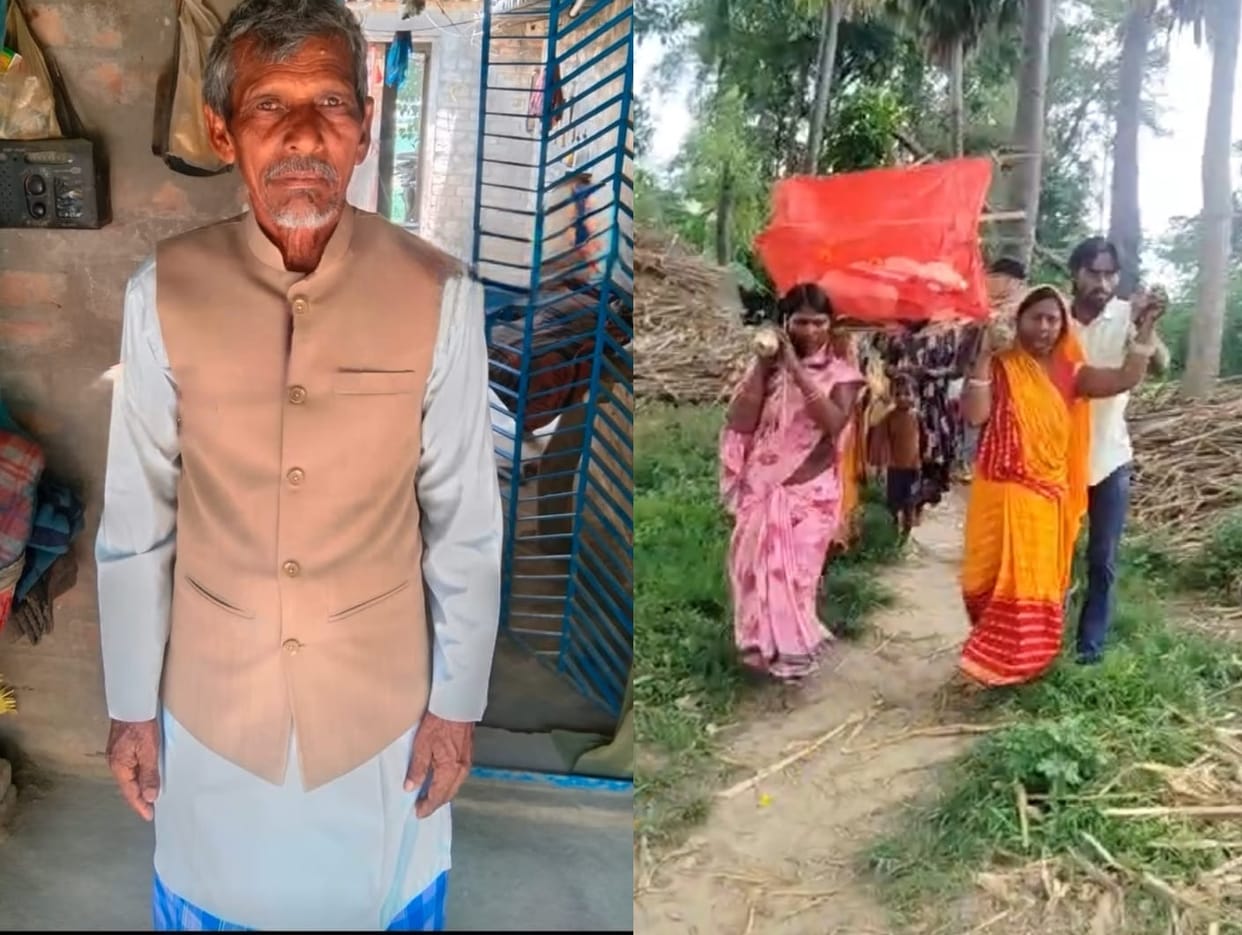 Muzaffarpur Bihar news  after their father death his daughters shouldered his bier despite societal opposition