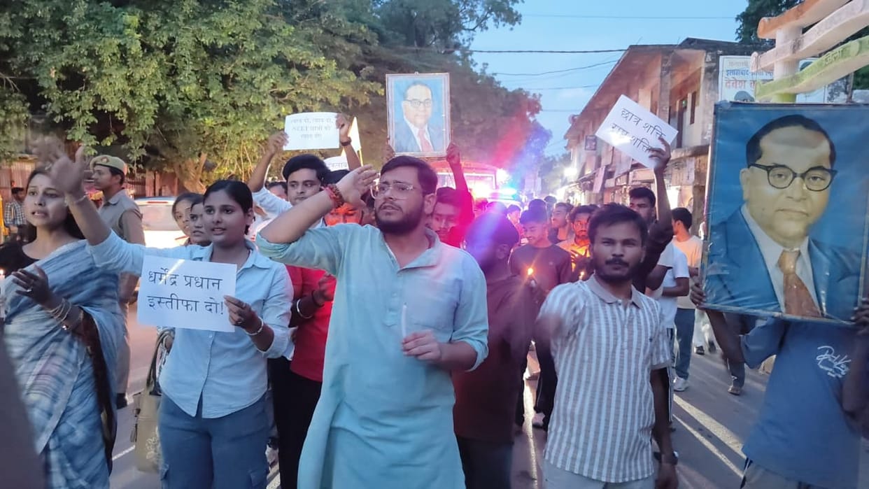 Congress members held a candlelight march in support of the students.