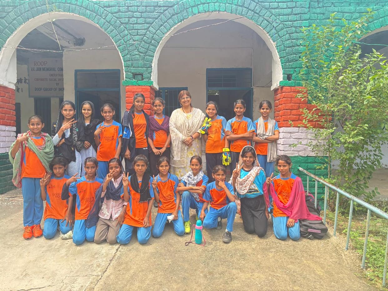 Rozka Meo School students emerged as winners in the Under-14 football championship.