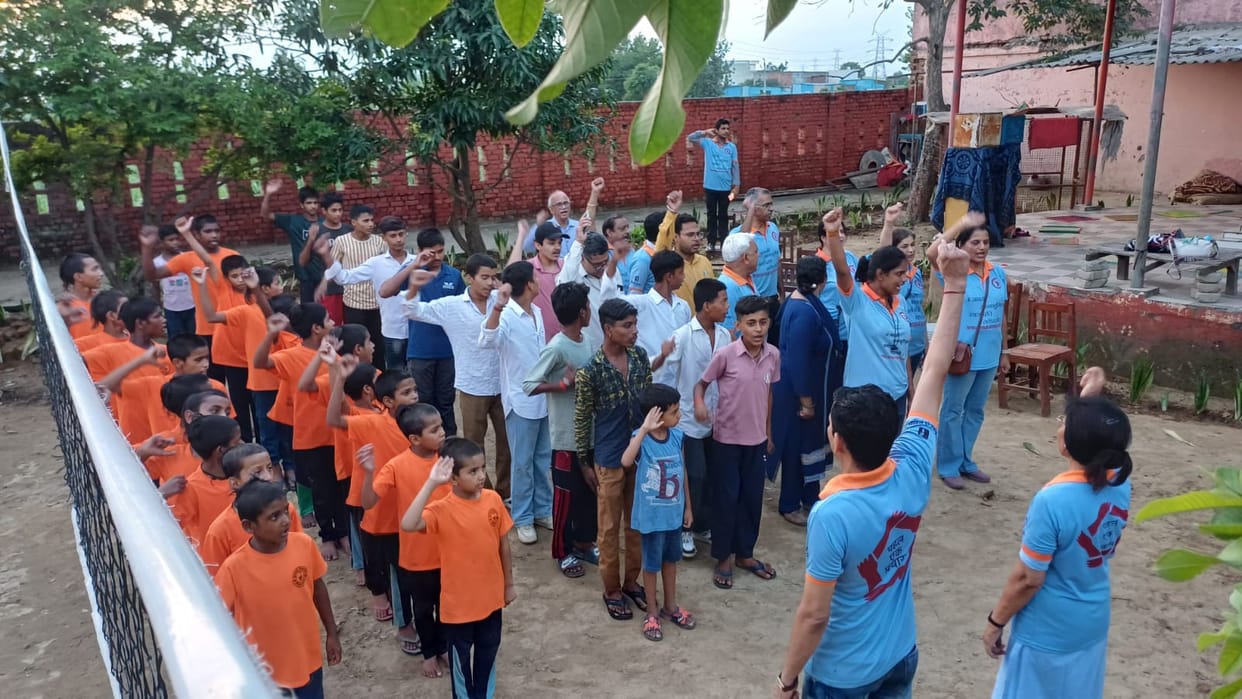 Gurukul students planted saplings.