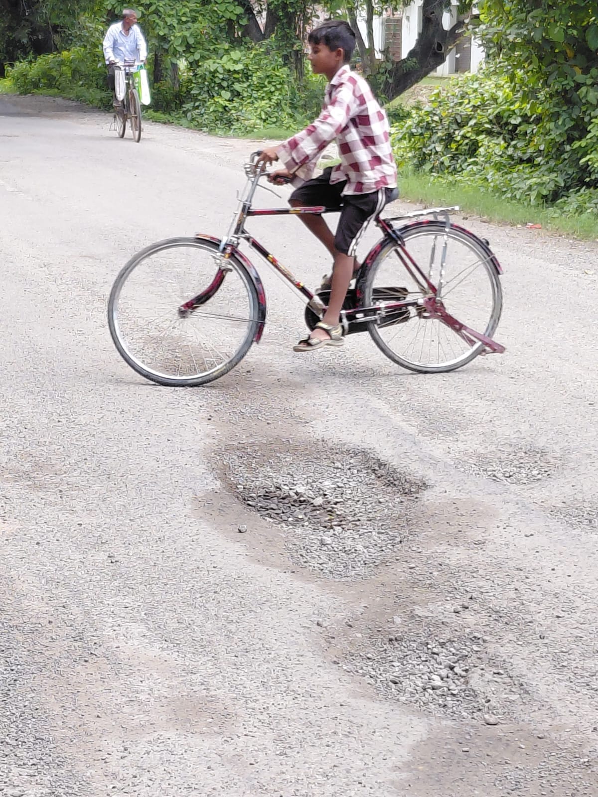 The city's roads could not withstand the onslaught of the monsoon; countless potholes are causing misery to the people.