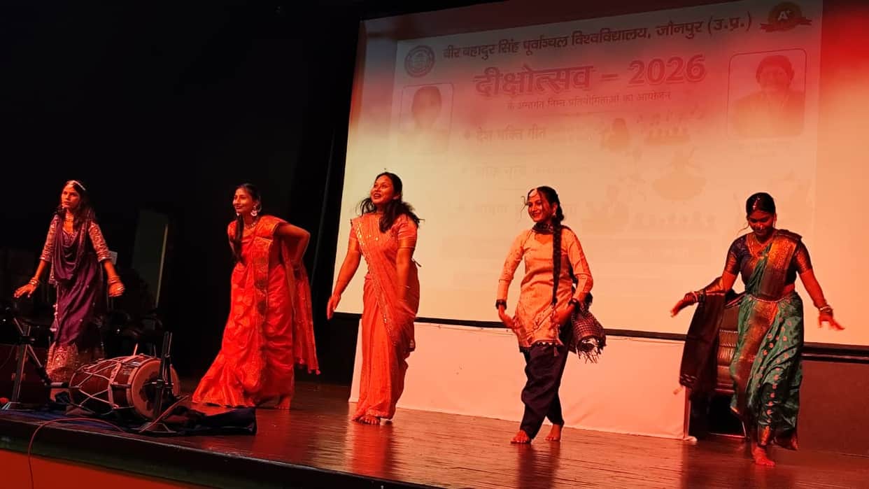 University campus adorned with folk dances and patriotic songs during the convocation ceremony.