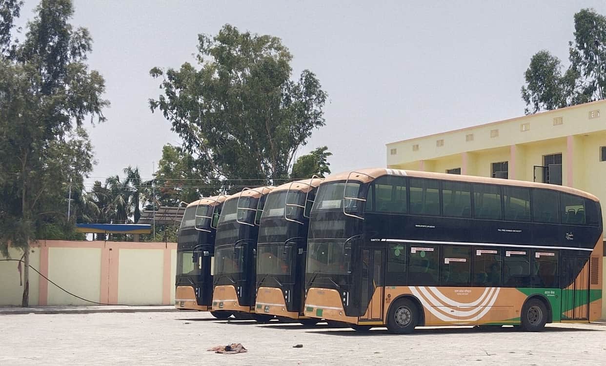 Due to lack of passengers, the operation of double decker buses has been reduced.