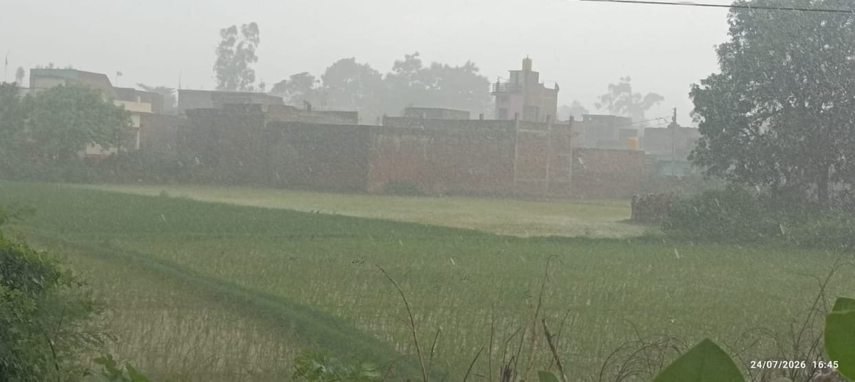 Heavy rain follows sultry heat; a lifeline for crops.