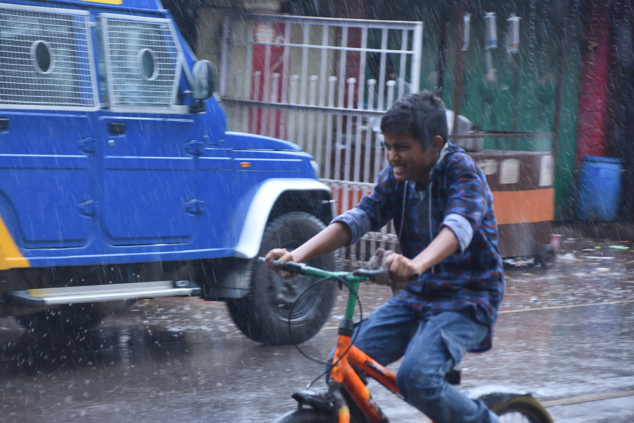Showers accompanied by strong winds brought relief.