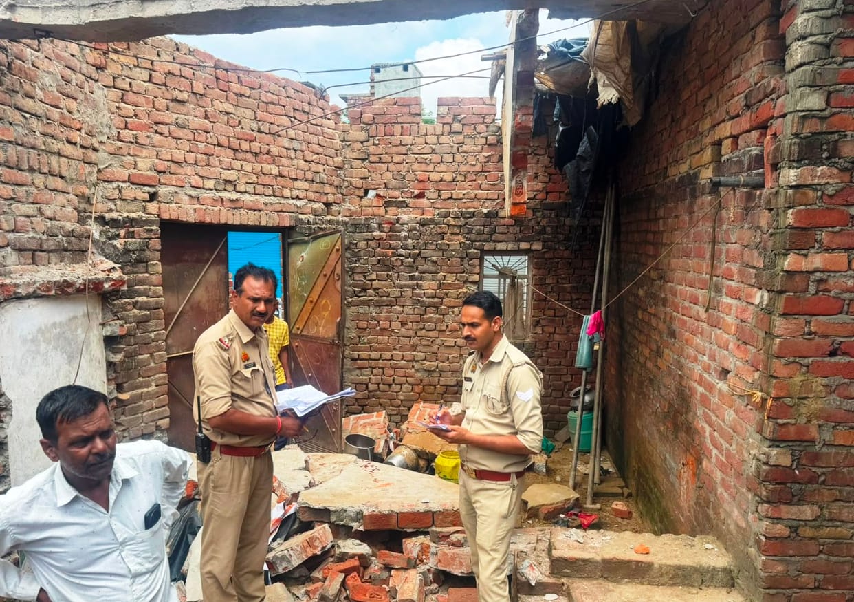 House lintel collapses; mother and son critically injured after being trapped under the debris.
