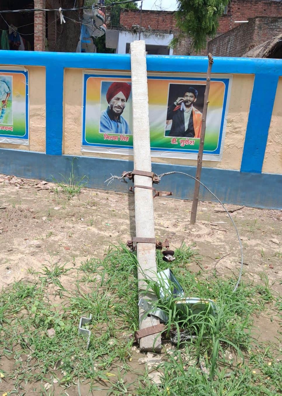 Broken wires and poles; homes lit up using makeshift arrangements
