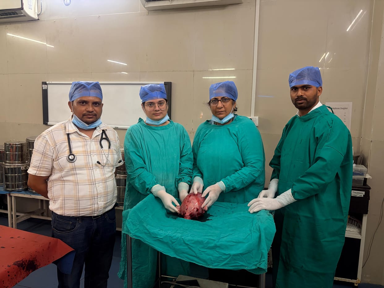 Woman given a new lease of life after 2.5 kg fibroid is removed from her uterus.